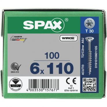 Spax - Ruuvi uppopäällä t-star plus osakierre ø 6x110