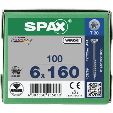 Spax - Ruuvi uppokantaisella t-star plus osakierteellä ø 6x160