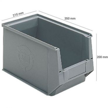 Utz - Harmaa säilytysalusta mitat 350/300x210x200 mm 10,5 litraa