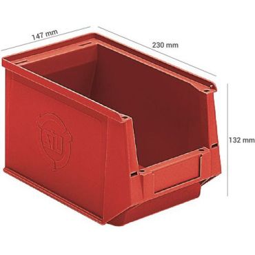 UTZ - Punainen säilytyslokero 3,1 L - Pinottava ja kierrätettävä