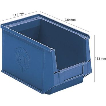 UTZ - Sininen säilytysalusta 3,1 L - Pinottava ja kierrätettävä - 230x147x132 mm