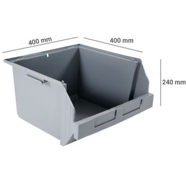 Novap - Varastolaatikko Pick In 28 L harmaa - Kestävä polyeteeni pinottava 200 kg kuormitus -40°C - 80°C