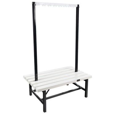 Manutan expert - Kaksipuolinen penkki jossa 2 x 8 koukkua 1150 mm valkoinen pvc