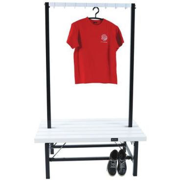 Manutan expert - Kaksipuolinen penkki jossa 2 x 8 koukkua 1150 mm valkoinen pvc