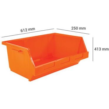 Novap - Varastolaatikko Pick In 45 L - Fluoresoiva oranssi - Kestävä polyeteeni - Pinottava