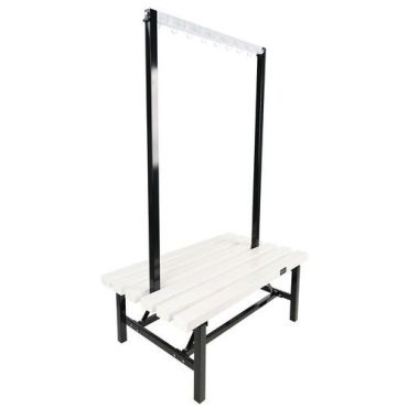 Manutan expert - Kaksipuolinen penkki jossa 2 x 8 koukkua 1150 mm valkoinen pvc