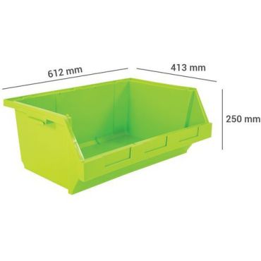 Novap - Varastolaatikko Pick In 45 L - Fluoresoiva vihreä - Kestävä polyeteeni - Pinottava