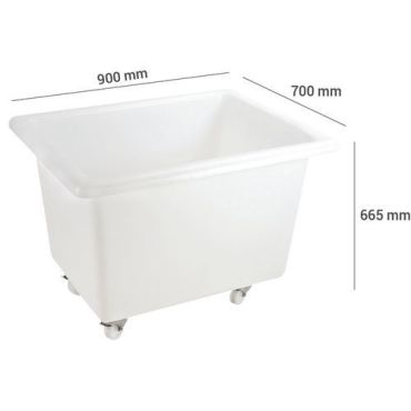 Gilac - Syvä säiliö 220 l - 4 kääntyvää pyörää joista 2 jarruilla