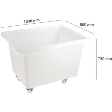 Gilac - Syvä säiliö 310 l - 4 kääntyvää pyörää joista 2 jarrullista