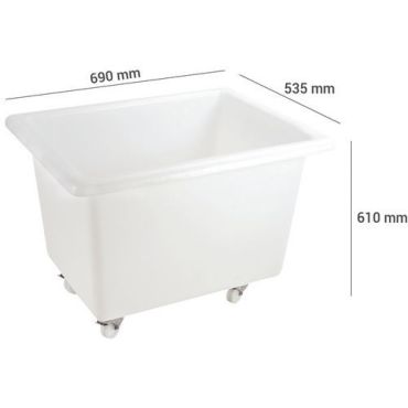 Gilac - Syvä säiliö 100 l - 2 kiinteää pyörää 2 kääntyvää jarrulla