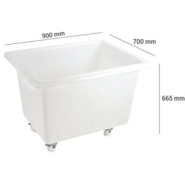 Gilac - Syvä säiliö 220 l - 2 kiinteää pyörää 2 kääntyvää jarrullista pyörää