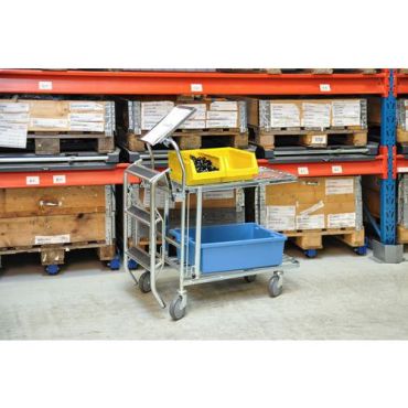 Kongamek - Myymälävaunu/varastovaunu 300 kg - 860x530x1010 mm - 2 hyllytasoa - Kestävä ja monipuolinen