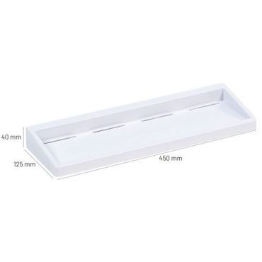 Manutan Expert - Pesualtaan hylly - ABS Valkoinen 40 cm leveä 125 mm syvä - Kierrätettävä ja kestävä