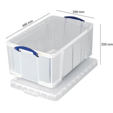 Really Useful Products - Säilytyslaatikko 18 L - Läpinäkyvä Kestävä Pinottava