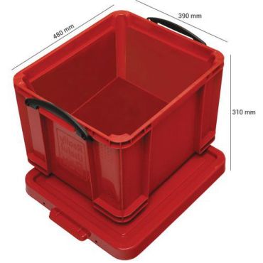 Really Useful Products - Säilytyslaatikko 35 L Punainen - Kestävä Polypropeeni - Pinottava
