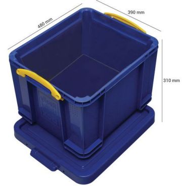 Really Useful Products - Säilytyslaatikko 35 L - Sininen - Kestävä ja pinottava
