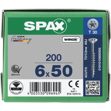 Spax - Ruuvi uppokantaisella t-star plus osakierteellä ø 6x50