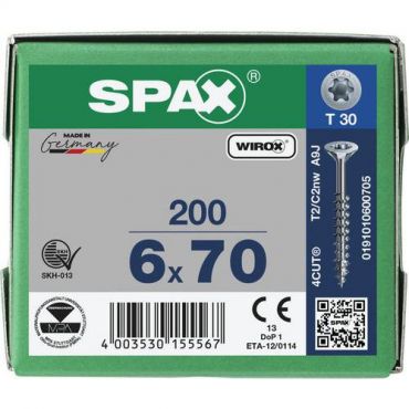 Spax - Ruuvi uppokantaisella t-star plus osakierteellä ø 6x70
