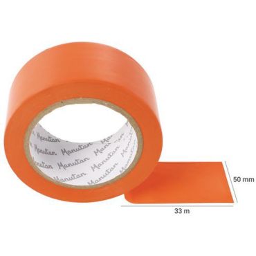 Manutan Expert - Huoltoteippi 50 mm x 33 m oranssi - PVC 0,13 mm paksuus