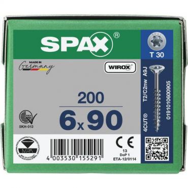 Spax - Ruuvi uppokantaisella t-star plus osakierteellä ø 6x90