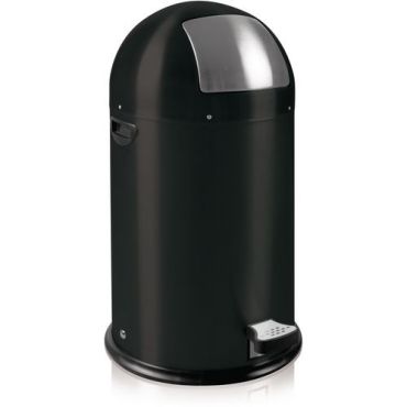 EKO - Roskakori Kickcan 33L - Musta - Polkimella avattava - Ruostumaton teräs