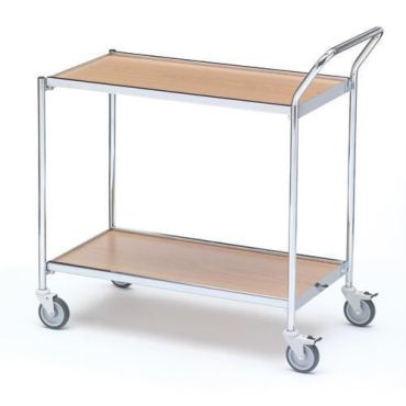 Helge nyberg - Pöytävaunu erogb 2 hyllyä 800x420 kromi/koivu/tammi