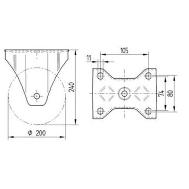 Tente - Kiinteä polyamidipyörä pyörän halkaisija 200 mm