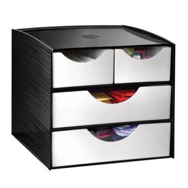 Cep - Lipasto 4 laatikkoa 18,5 x 18,3 x 16,8 musta/harmaa
