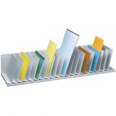 Paperflow - Järjestäjä: 20 kaltevaa osiota p= 112 cm harmaa