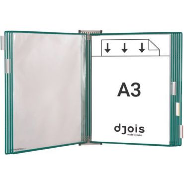 Djois Made By Tarifold - Seinäteline A3 10 vihreä - 10 taskua - Kierrätettävä