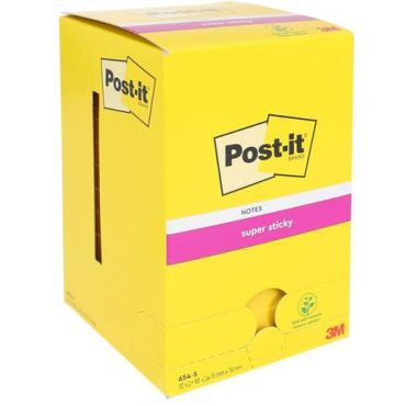 Post-it Super Sticky - Muistilaput 76x76 mm 12 kpl keltaista 90 arkkia/lohko