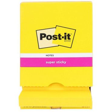 Post-it Super Sticky - Muistilaput 76x76 mm 12 kpl keltaista 90 arkkia/lohko