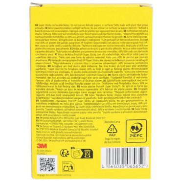 Post-it Super Sticky - Muistilaput 76x76 mm 12 kpl keltaista 90 arkkia/lohko