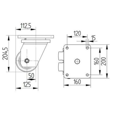 Tente - Vauhtipyörä polyamidia pyörän halkaisija 125 mm