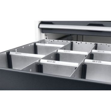 Bott - Laatikkolokero 10 lokerolla - 525x525x75 mm - Hopea