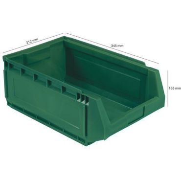 Mobil Plastic - Varastolaatikko C500 - 10 L Vihreä - Pinottava Kestävä 345x212x165mm