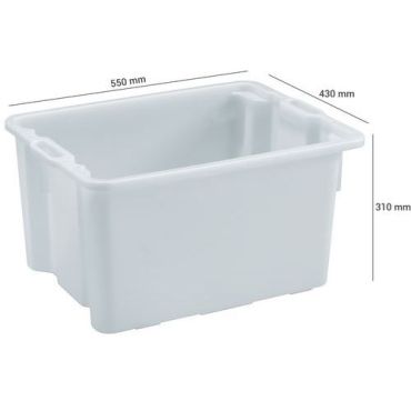 Manutan expert - Muovilaatikko pinottava valkoinen 50 l