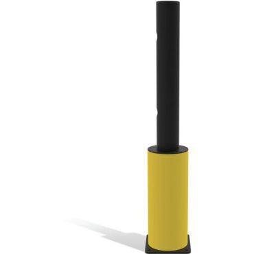 D-Flexx - Juliet päätypylväs portti Ø 110 x 1200 mm - Joustava modulaarinen este - Sisä- ja ulkokäyttöön - Ruuvattava kiinnitys - Musta/keltainen