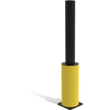 D-Flexx - Juliet päätypylväs portti Ø 110 x 1200 mm - Joustava modulaarinen este - Sisä- ja ulkokäyttöön - Ruuvattava kiinnitys - Musta/keltainen