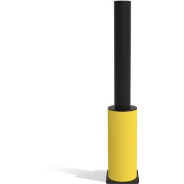 D-Flexx - Juliet päätypylväs portti Ø 110 x 1200 mm - Joustava modulaarinen este - Sisä- ja ulkokäyttöön - Ruuvattava kiinnitys - Musta/keltainen