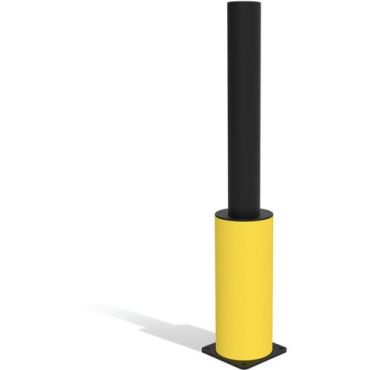 D-Flexx - Juliet päätypylväs portti Ø 110 x 1200 mm - Joustava modulaarinen este - Sisä- ja ulkokäyttöön - Ruuvattava kiinnitys - Musta/keltainen
