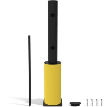 D-Flexx - Juliet päätypylväs portti Ø 110 x 1200 mm - Joustava modulaarinen este - Sisä- ja ulkokäyttöön - Ruuvattava kiinnitys - Musta/keltainen