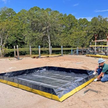 Ultratech - Economy RPE-keräysastia - 1,8x1,8x0,3m - 1018 L polyeteeni - Musta/keltainen