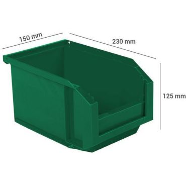 Novap - Moduulilaatikko Montana 3 L Vihreä - Kestävä Polypropeeni - Pinottava