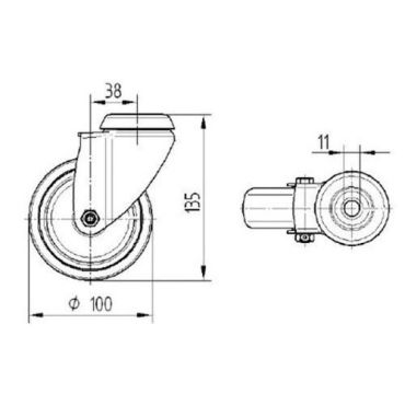 Tente - Vauhtipyörä polyamidia pyörän halkaisija 100 mm