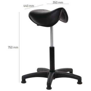 Linea Fabbrica - Satulatuoli Pony Musta Säädettävä Korkeus 58-75cm Kierrätetty 60%