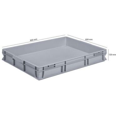 Utz - Muovilaatikko eu perus 45 l harmaa 800 x 600 mm
