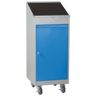 Siirrettävä työkalukaappi kirjoitustasolla - Sininen/harmaa - 500x500x1270mm - 100kg kuormitus