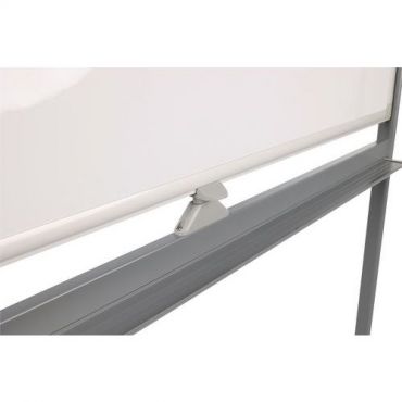 Manutan Expert - Siirrettävä kaksipuolinen valkotaulu 120x90 cm - Magneettinen kääntyvä alumiinirunkoinen