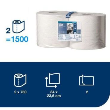 Tork Plus Combi -paperirulla – 750 arkkia 2 kerrosta kierrätetty paperi valkoinen